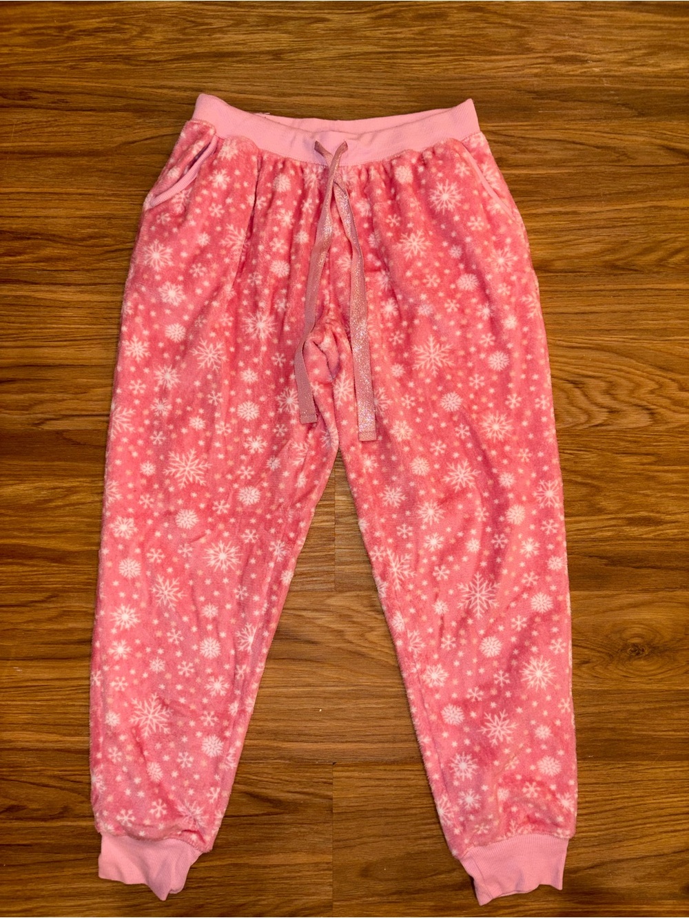 George Pink And White Snowflake Fleece PJ Pants
